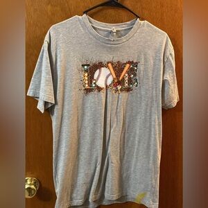 Womens Love baseball tee shirt